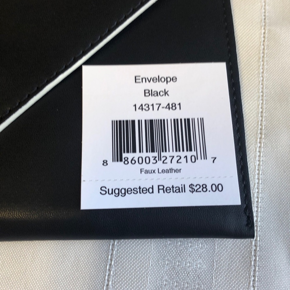 Vera Bradley faux leather slim envelope clutch Blk - Picture 8 of 8